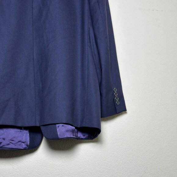 Jack Victor Men Navy Blazer Canada Exclusive Von Maur Size 44R Wool Silk Blend - Picture 14 of 16